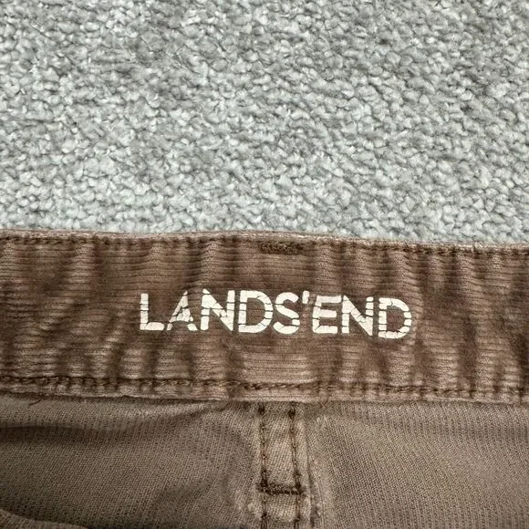 Lands' End Mid Rise Straight Leg Corduroy Pants Womens 4 Brown Cotton Stretch - Picture 6 of 16